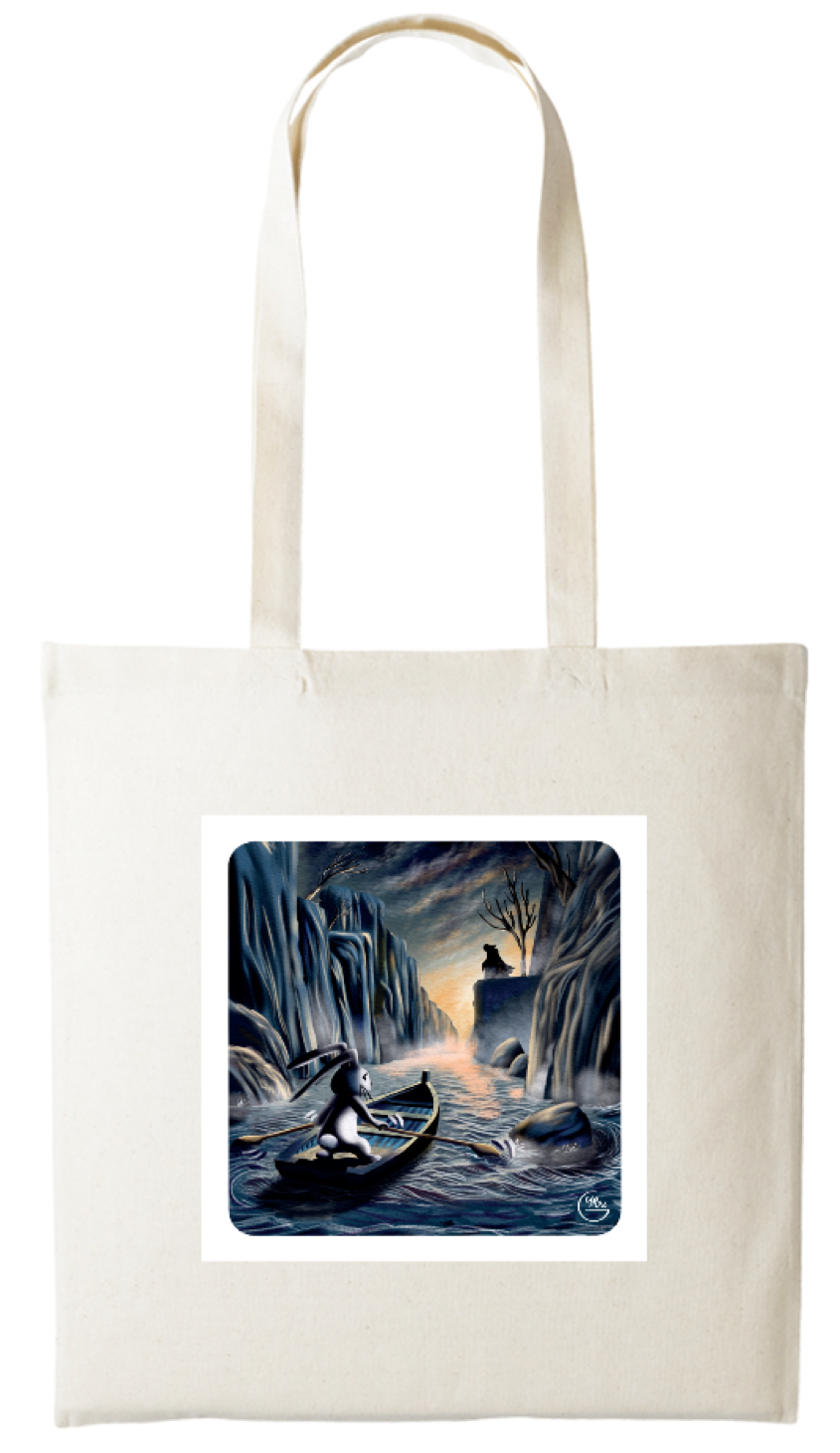 Tote-bag Lapinou imprimé sur 2 faces.
