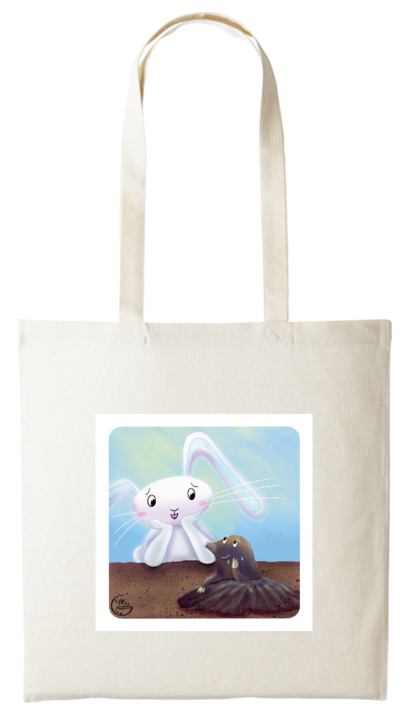 Tote-bag Lapinou imprimé sur 2 faces.